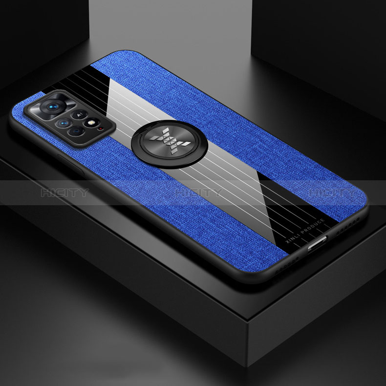 Funda Silicona Carcasa Ultrafina Goma con Magnetico Anillo de dedo Soporte X01L para Xiaomi Redmi Note 11 4G (2022)