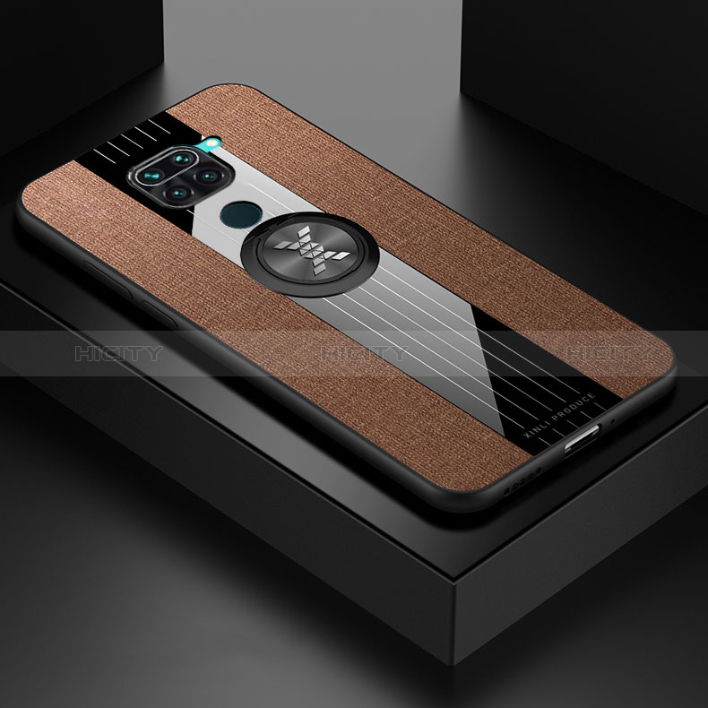 Funda Silicona Carcasa Ultrafina Goma con Magnetico Anillo de dedo Soporte X01L para Xiaomi Redmi Note 9