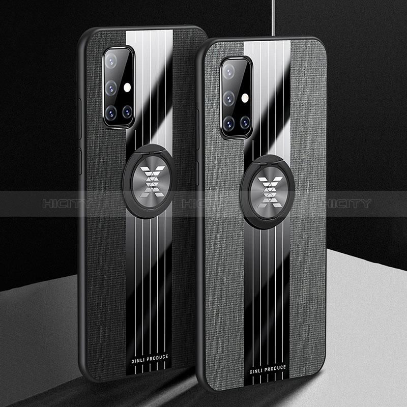 Funda Silicona Carcasa Ultrafina Goma con Magnetico Anillo de dedo Soporte X02L para Samsung Galaxy A71 5G