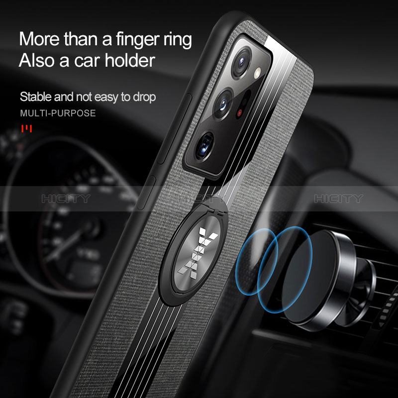 Funda Silicona Carcasa Ultrafina Goma con Magnetico Anillo de dedo Soporte X02L para Samsung Galaxy Note 20 Ultra 5G