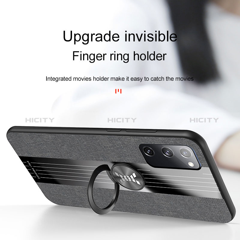 Funda Silicona Carcasa Ultrafina Goma con Magnetico Anillo de dedo Soporte X02L para Samsung Galaxy S20 FE 5G