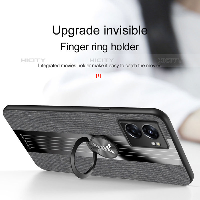 Funda Silicona Carcasa Ultrafina Goma con Magnetico Anillo de dedo Soporte X03L para OnePlus Nord N300 5G
