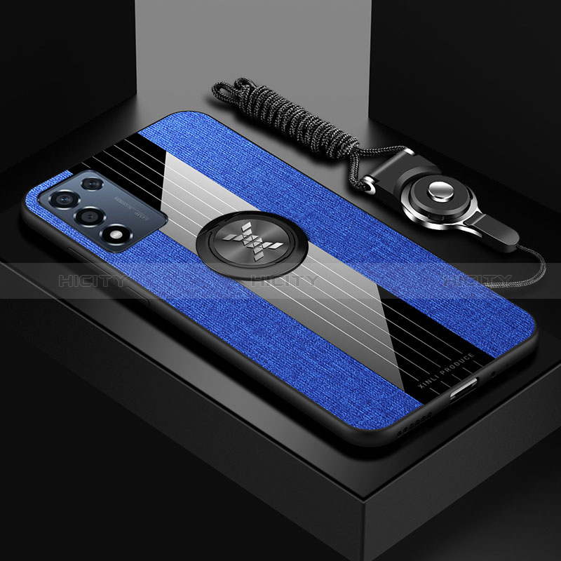 Funda Silicona Carcasa Ultrafina Goma con Magnetico Anillo de dedo Soporte X03L para Oppo K9S 5G