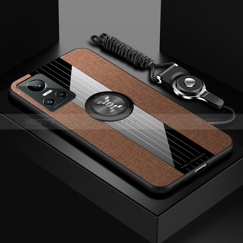 Funda Silicona Carcasa Ultrafina Goma con Magnetico Anillo de dedo Soporte X03L para Realme GT Neo3 5G