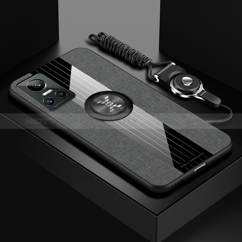Funda Silicona Carcasa Ultrafina Goma con Magnetico Anillo de dedo Soporte X03L para Realme GT Neo3 5G