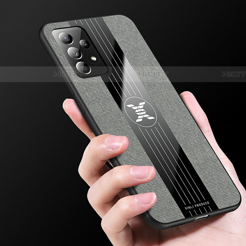 Funda Silicona Carcasa Ultrafina Goma con Magnetico Anillo de dedo Soporte X03L para Samsung Galaxy A52 5G