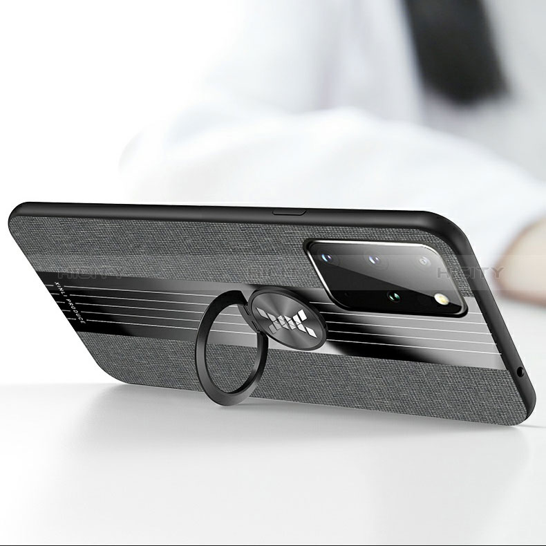 Funda Silicona Carcasa Ultrafina Goma con Magnetico Anillo de dedo Soporte X03L para Samsung Galaxy S20 Plus