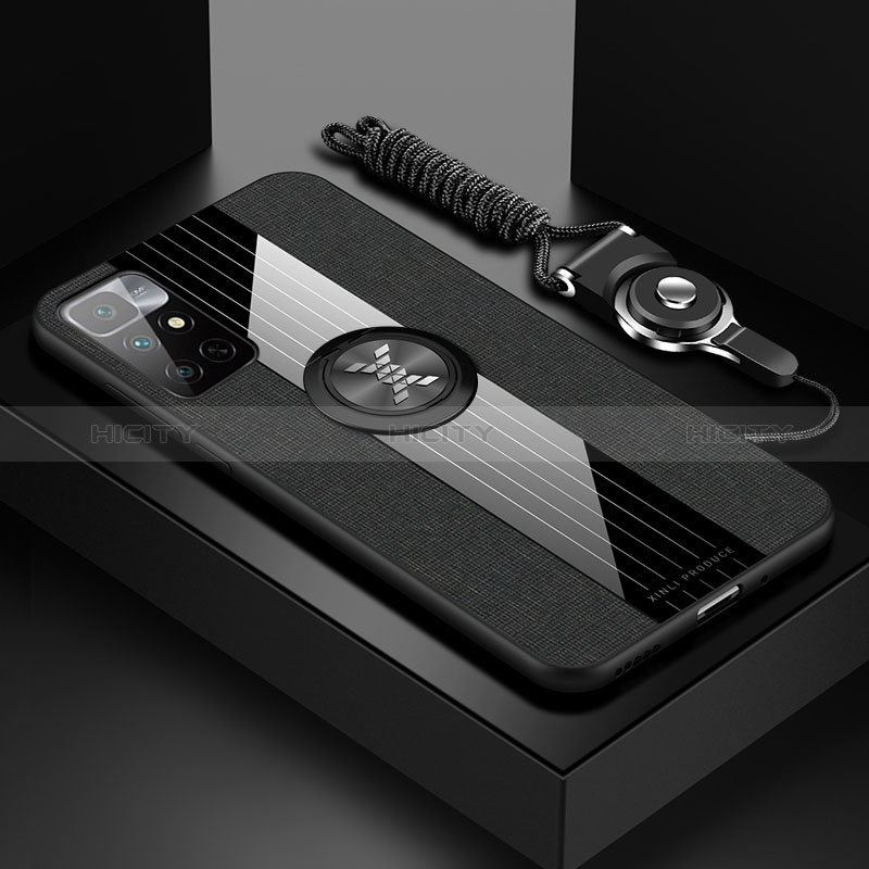 Funda Silicona Carcasa Ultrafina Goma con Magnetico Anillo de dedo Soporte X03L para Xiaomi Redmi 10 4G