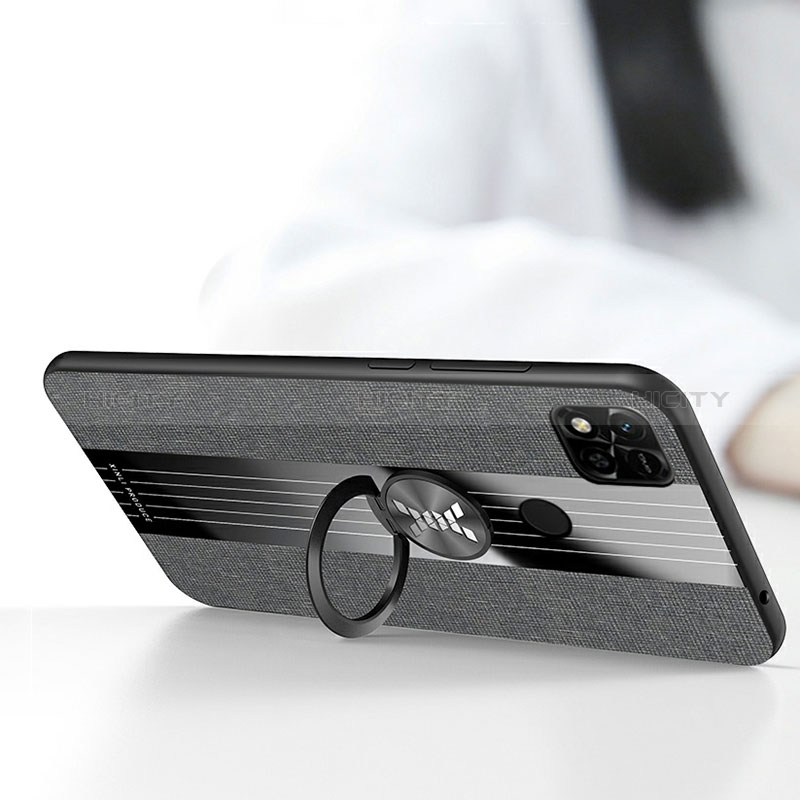 Funda Silicona Carcasa Ultrafina Goma con Magnetico Anillo de dedo Soporte X03L para Xiaomi Redmi 10A 4G