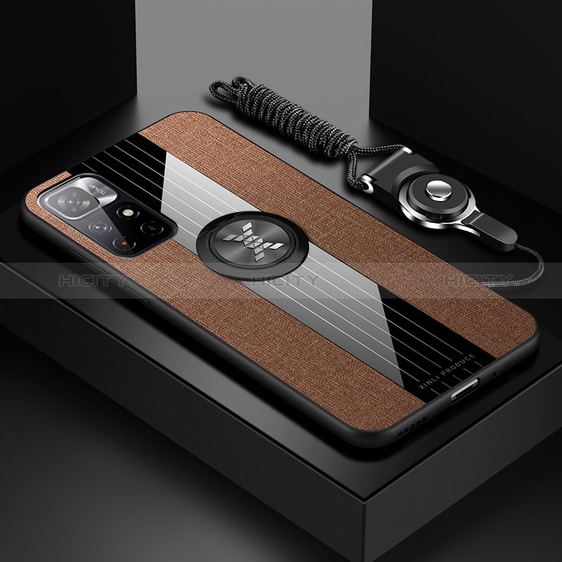 Funda Silicona Carcasa Ultrafina Goma con Magnetico Anillo de dedo Soporte X03L para Xiaomi Redmi Note 11 5G