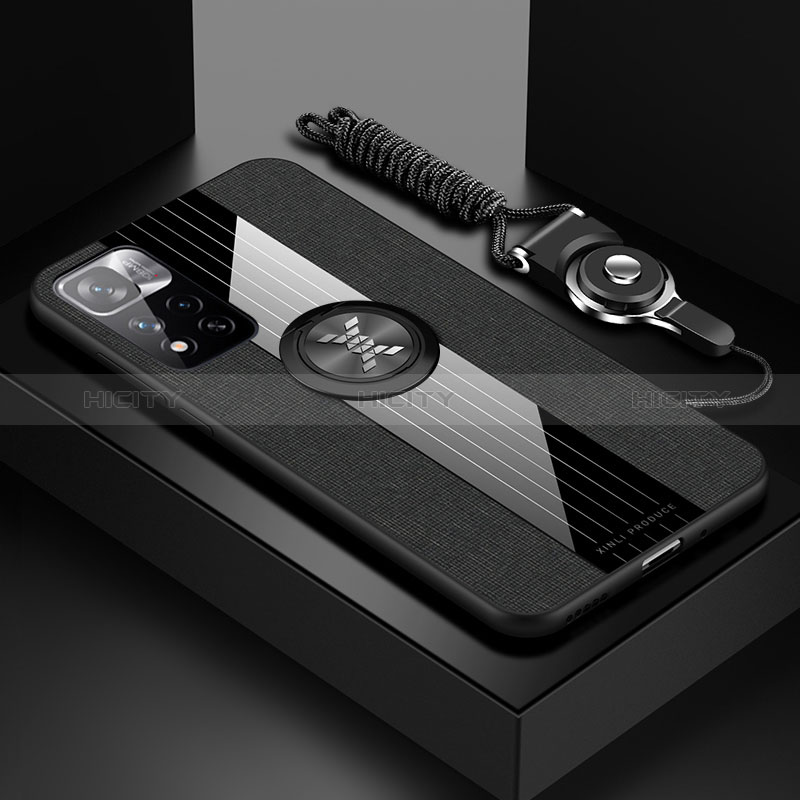 Funda Silicona Carcasa Ultrafina Goma con Magnetico Anillo de dedo Soporte X03L para Xiaomi Redmi Note 11 Pro+ Plus 5G