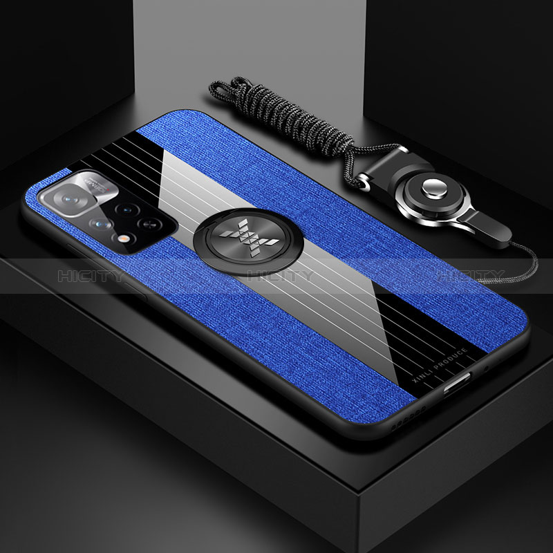 Funda Silicona Carcasa Ultrafina Goma con Magnetico Anillo de dedo Soporte X03L para Xiaomi Redmi Note 11 Pro+ Plus 5G