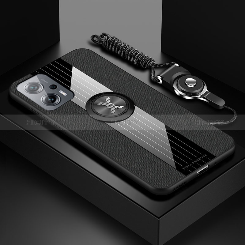 Funda Silicona Carcasa Ultrafina Goma con Magnetico Anillo de dedo Soporte X03L para Xiaomi Redmi Note 11T Pro+ Plus 5G