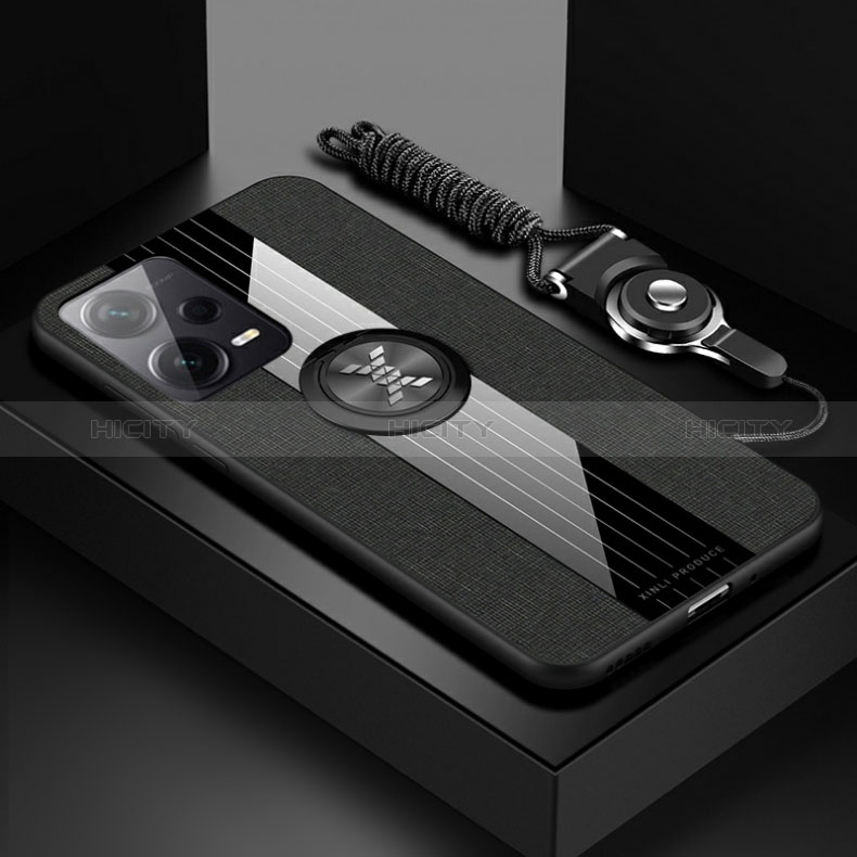 Funda Silicona Carcasa Ultrafina Goma con Magnetico Anillo de dedo Soporte X03L para Xiaomi Redmi Note 12 5G