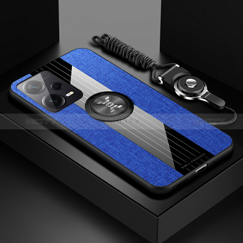 Funda Silicona Carcasa Ultrafina Goma con Magnetico Anillo de dedo Soporte X03L para Xiaomi Redmi Note 12 5G