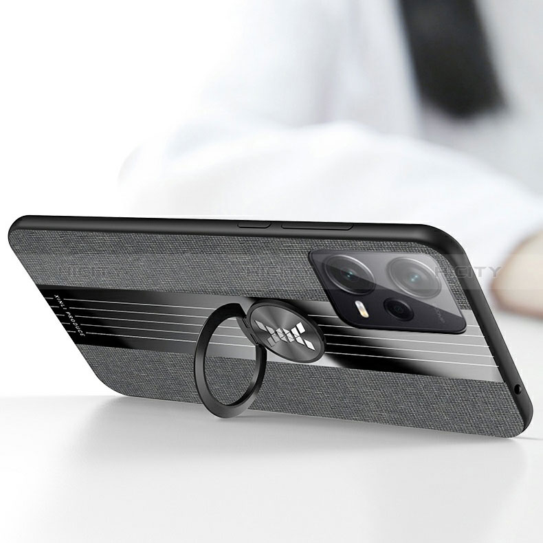 Funda Silicona Carcasa Ultrafina Goma con Magnetico Anillo de dedo Soporte X03L para Xiaomi Redmi Note 12 Pro 5G