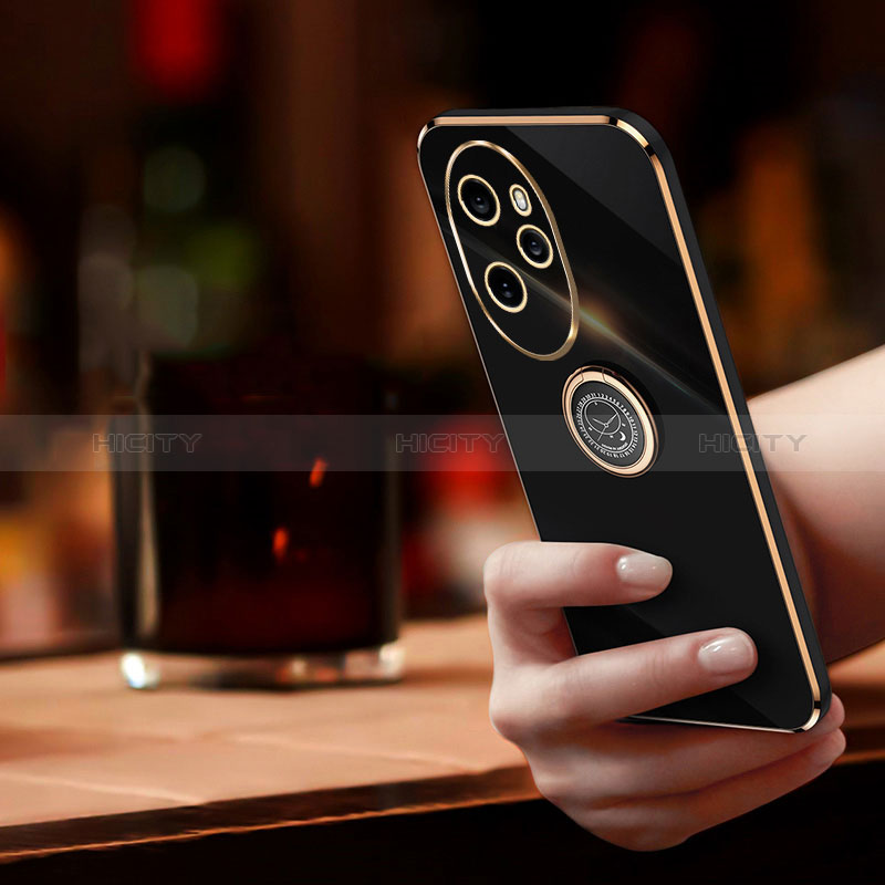 Funda Silicona Carcasa Ultrafina Goma con Magnetico Anillo de dedo Soporte XL1 para Huawei Honor 100 Pro 5G