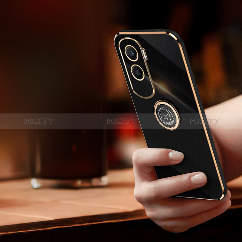 Funda Silicona Carcasa Ultrafina Goma con Magnetico Anillo de dedo Soporte XL1 para Huawei Honor 90 Lite 5G