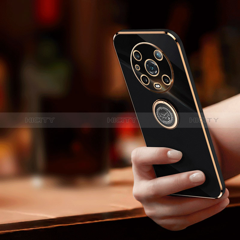 Funda Silicona Carcasa Ultrafina Goma con Magnetico Anillo de dedo Soporte XL1 para Huawei Honor Magic4 Pro 5G