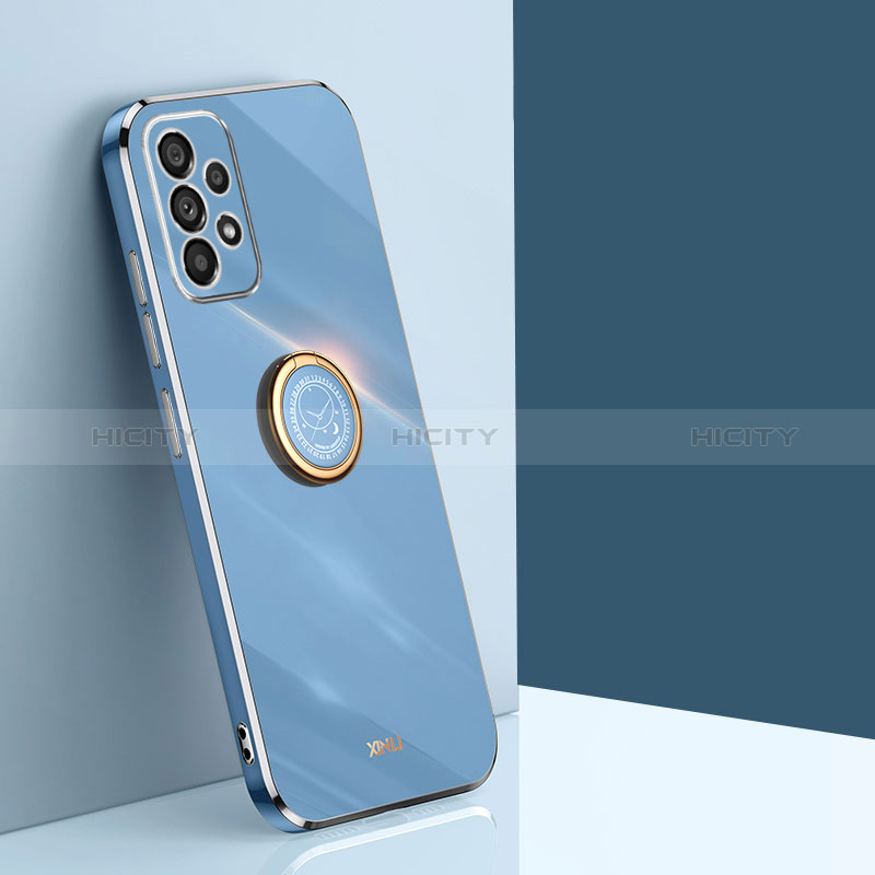 Funda Silicona Carcasa Ultrafina Goma con Magnetico Anillo de dedo Soporte XL1 para Samsung Galaxy A23 5G Azul
