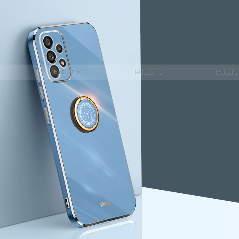 Funda Silicona Carcasa Ultrafina Goma con Magnetico Anillo de dedo Soporte XL1 para Samsung Galaxy A53 5G Azul