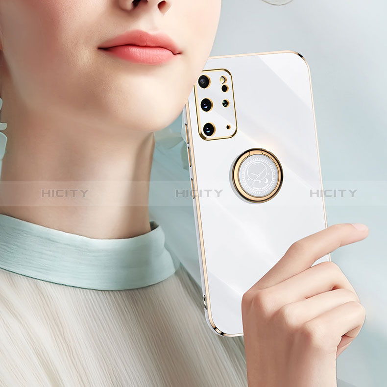 Funda Silicona Carcasa Ultrafina Goma con Magnetico Anillo de dedo Soporte XL1 para Samsung Galaxy S20 Plus