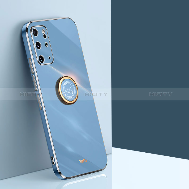 Funda Silicona Carcasa Ultrafina Goma con Magnetico Anillo de dedo Soporte XL1 para Samsung Galaxy S20 Plus Azul