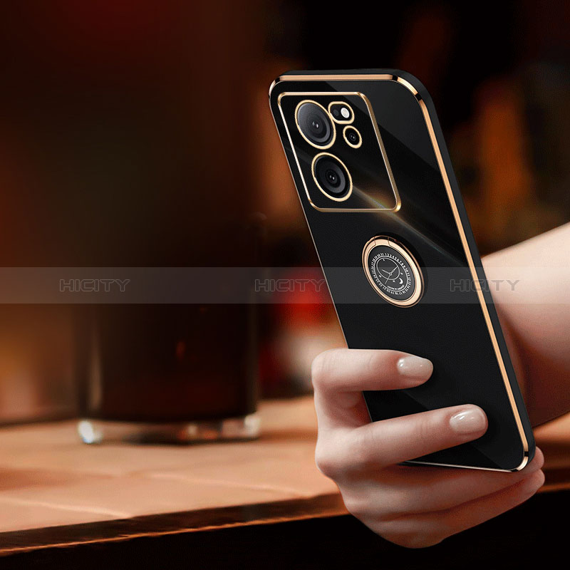 Funda Silicona Carcasa Ultrafina Goma con Magnetico Anillo de dedo Soporte XL1 para Xiaomi Mi 13T Pro 5G