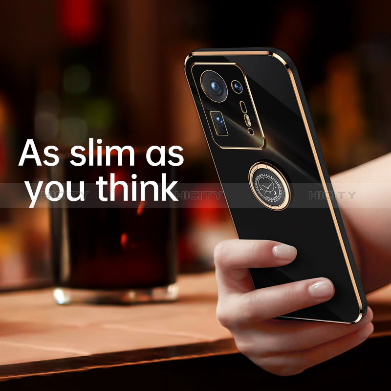 Funda Silicona Carcasa Ultrafina Goma con Magnetico Anillo de dedo Soporte XL1 para Xiaomi Mi Mix 4 5G