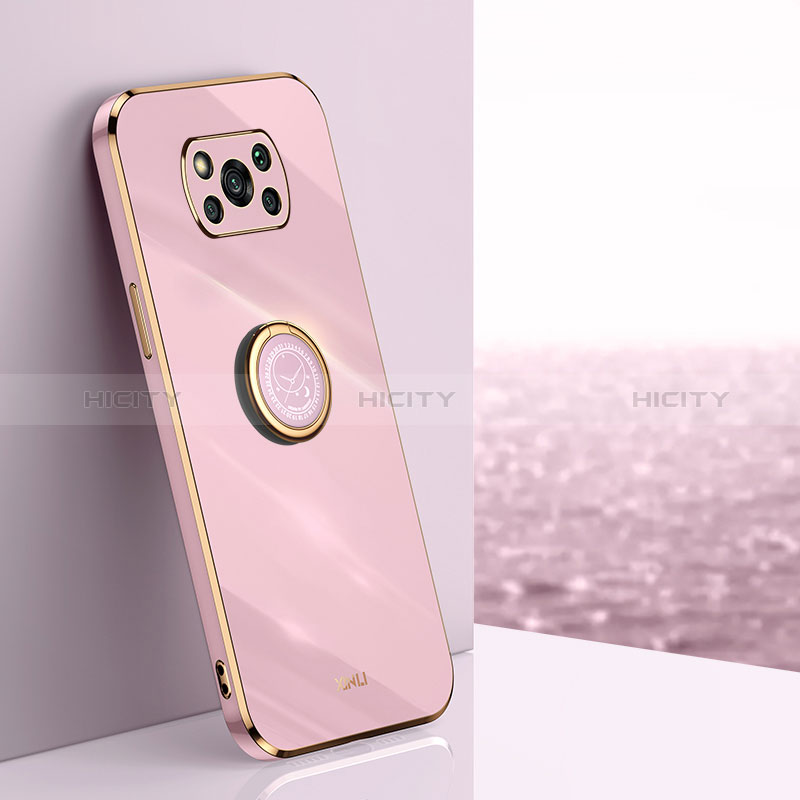 Funda Silicona Carcasa Ultrafina Goma con Magnetico Anillo de dedo Soporte XL1 para Xiaomi Poco X3 NFC