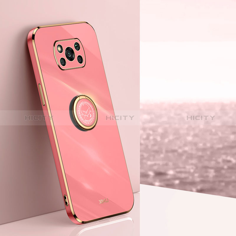 Funda Silicona Carcasa Ultrafina Goma con Magnetico Anillo de dedo Soporte XL1 para Xiaomi Poco X3 Pro