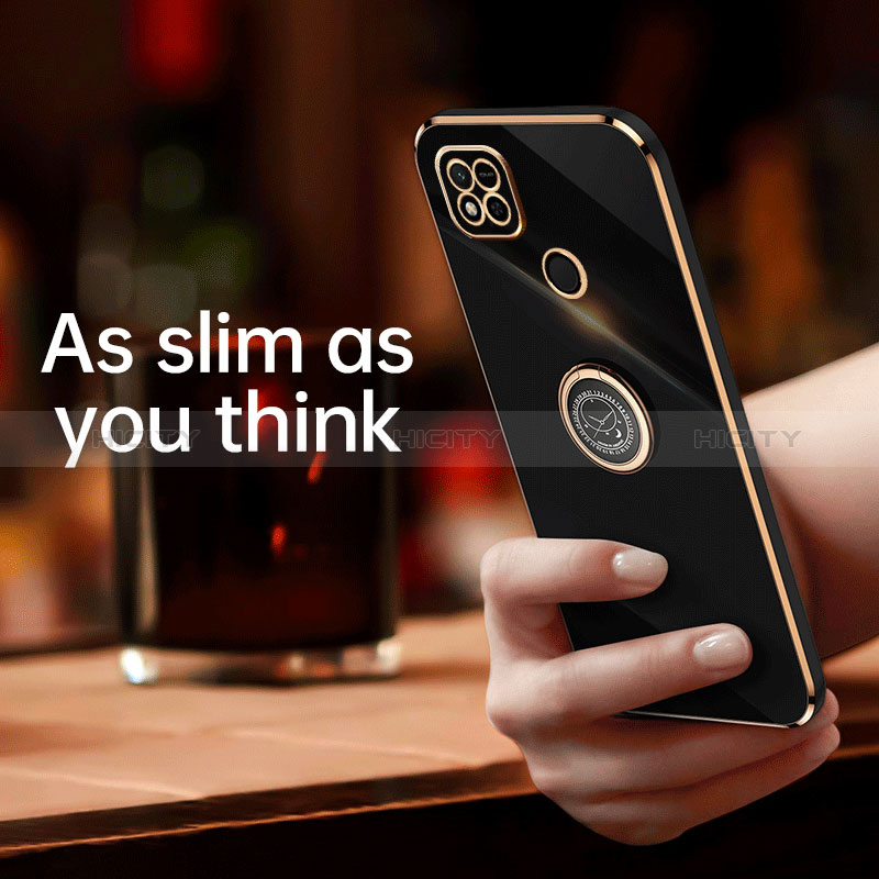 Funda Silicona Carcasa Ultrafina Goma con Magnetico Anillo de dedo Soporte XL1 para Xiaomi Redmi 9C NFC