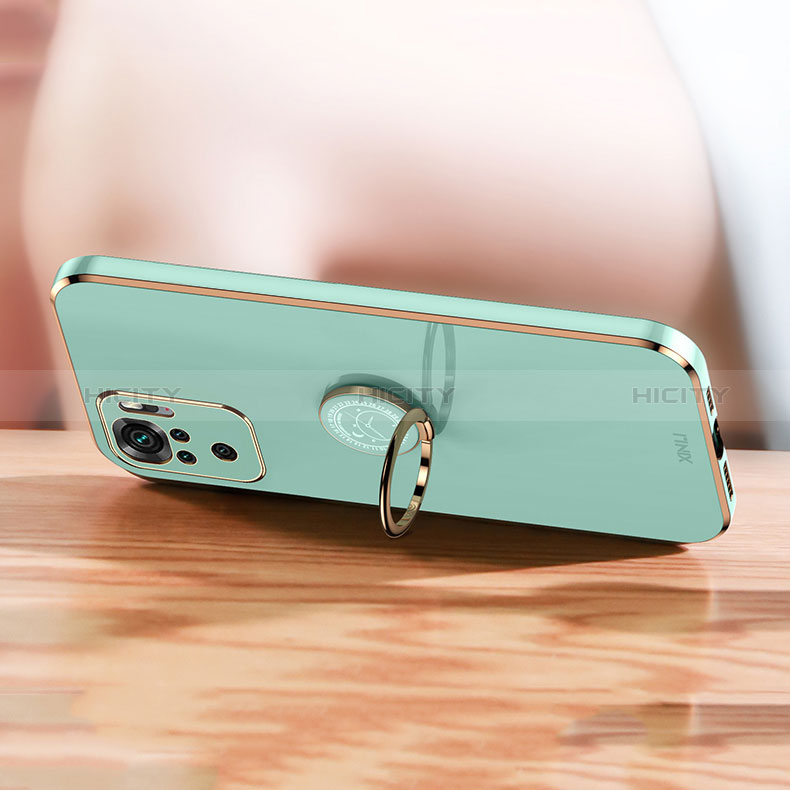 Funda Silicona Carcasa Ultrafina Goma con Magnetico Anillo de dedo Soporte XL1 para Xiaomi Redmi Note 10S 4G
