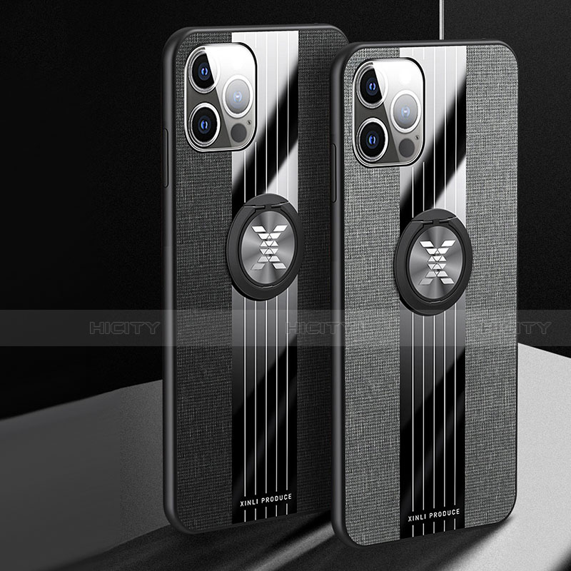 Funda Silicona Carcasa Ultrafina Goma con Magnetico Anillo de dedo Soporte Z01 para Apple iPhone 15 Pro Max