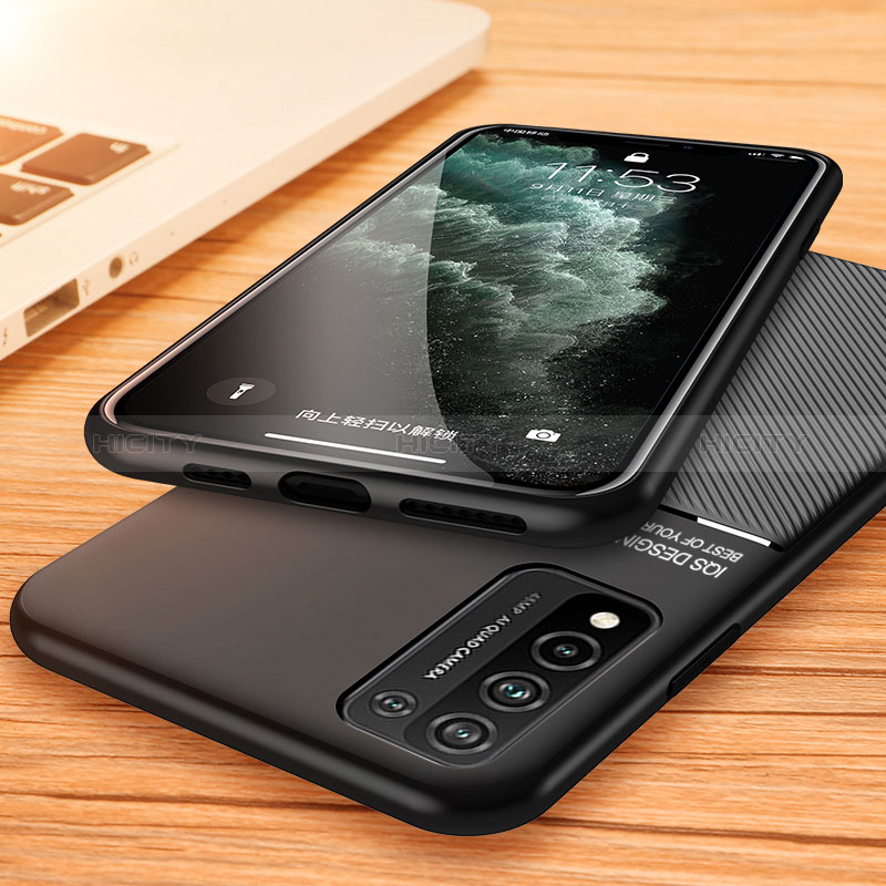 Funda Silicona Carcasa Ultrafina Goma con Magnetico D01 para Huawei Honor 10X Lite Negro