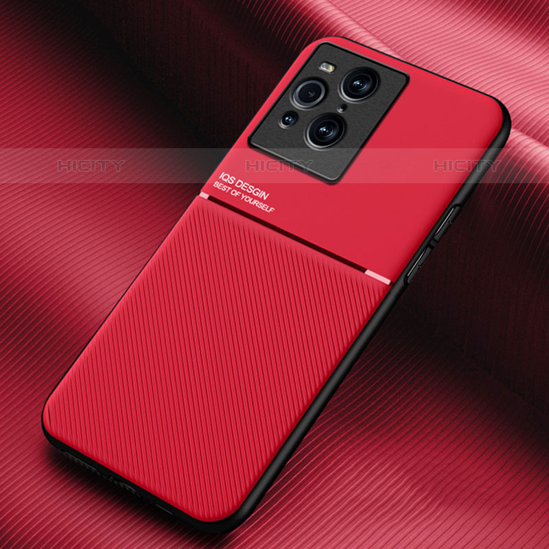 Funda Silicona Carcasa Ultrafina Goma con Magnetico para Oppo Find X3 Pro 5G Rojo
