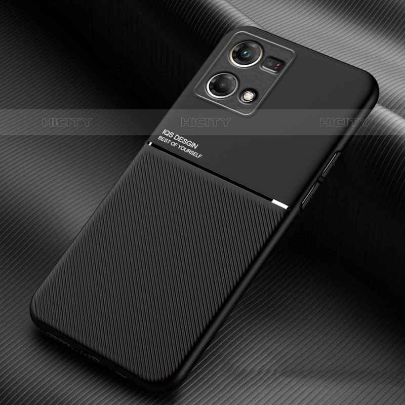 Funda Silicona Carcasa Ultrafina Goma con Magnetico para Oppo Reno7 4G Negro