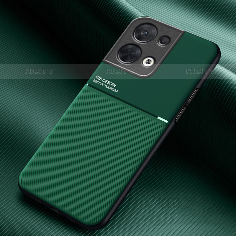 Funda Silicona Carcasa Ultrafina Goma con Magnetico para Oppo Reno8 5G Verde