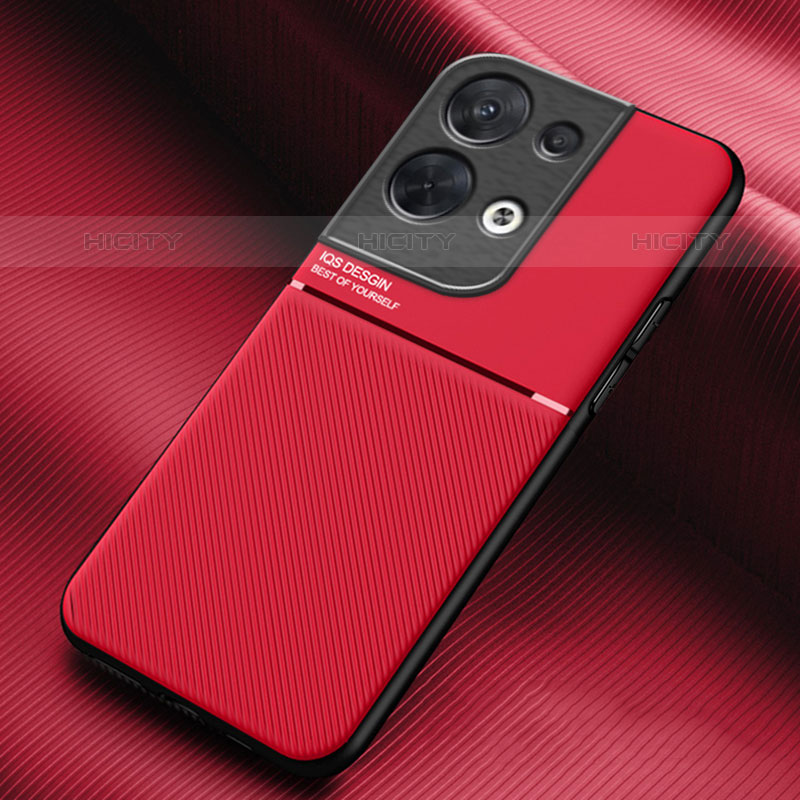 Funda Silicona Carcasa Ultrafina Goma con Magnetico para Oppo Reno8 Pro 5G Rojo