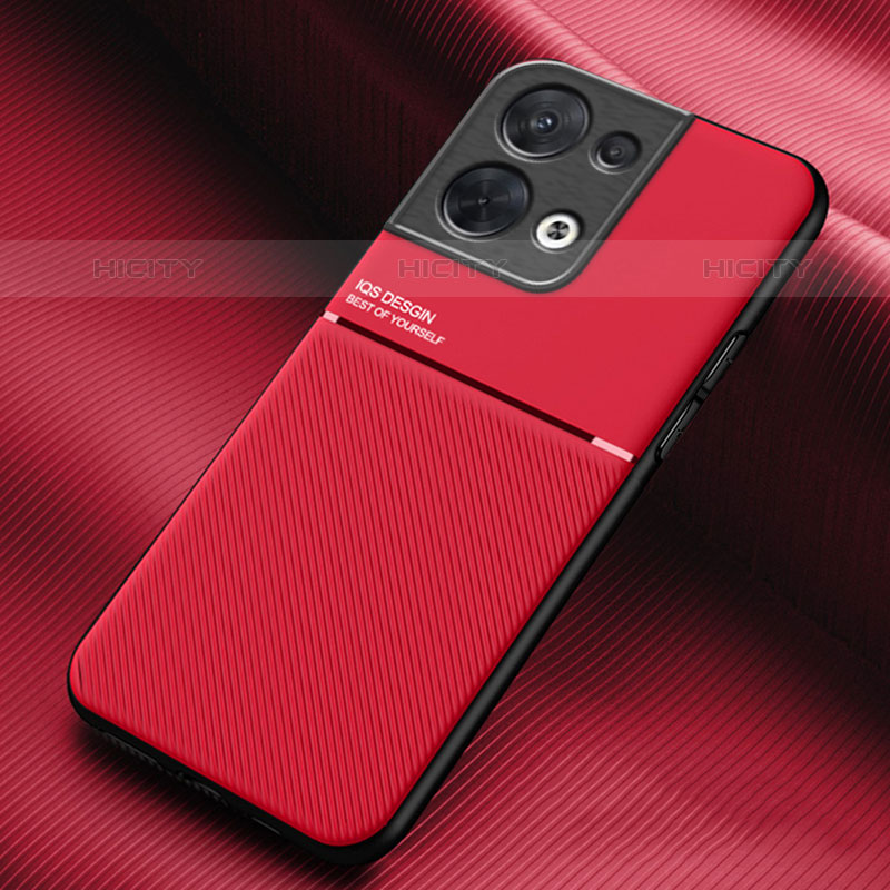 Funda Silicona Carcasa Ultrafina Goma con Magnetico para Oppo Reno9 5G Rojo