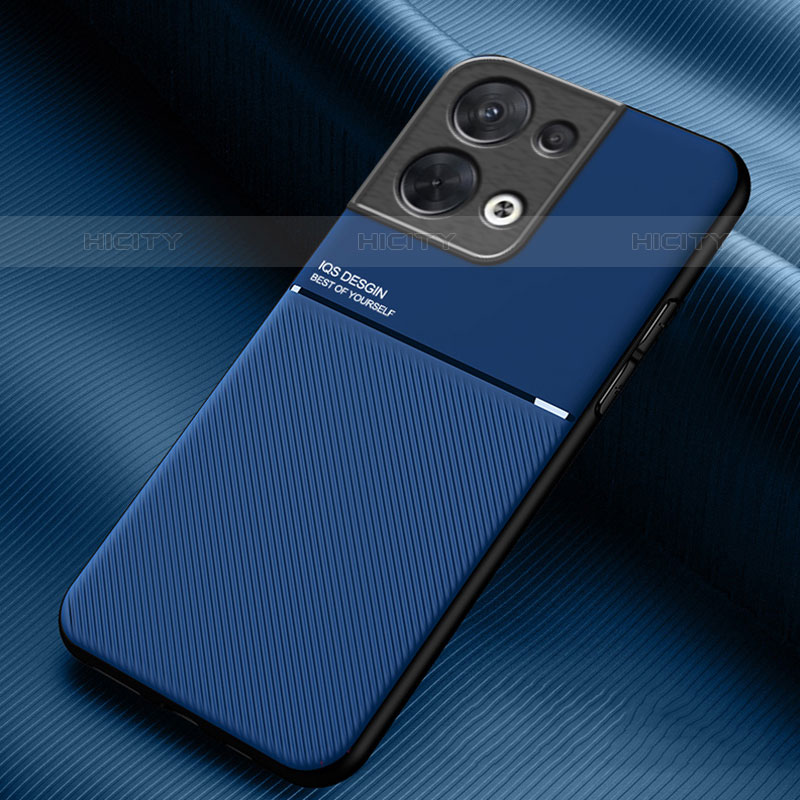 Funda Silicona Carcasa Ultrafina Goma con Magnetico para Oppo Reno9 Pro 5G Azul