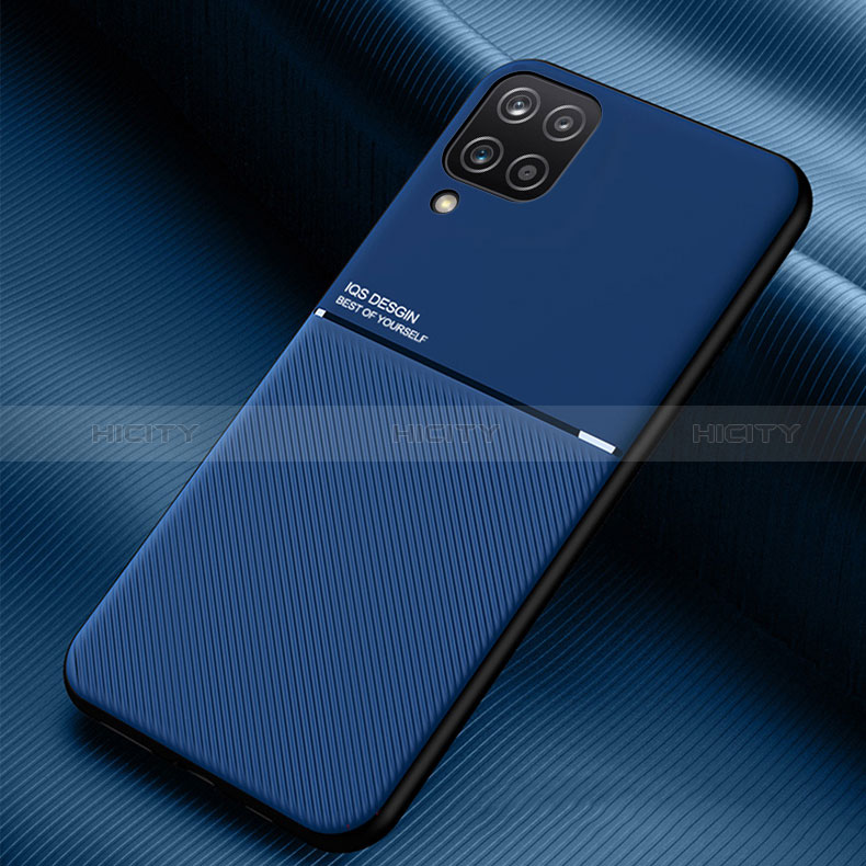 Funda Silicona Carcasa Ultrafina Goma con Magnetico para Samsung Galaxy A12 Nacho Azul