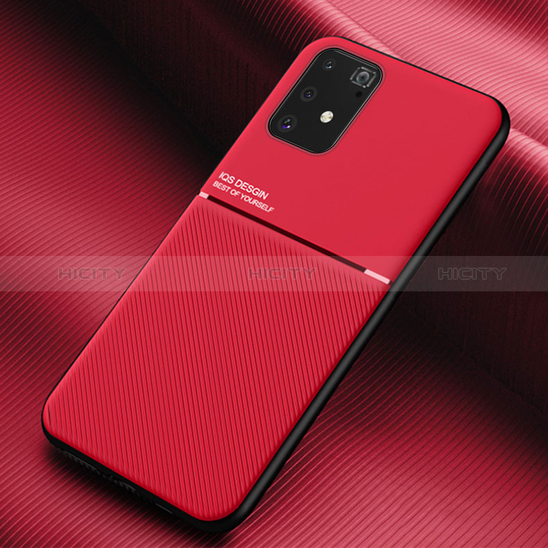 Funda Silicona Carcasa Ultrafina Goma con Magnetico para Samsung Galaxy A91 Rojo