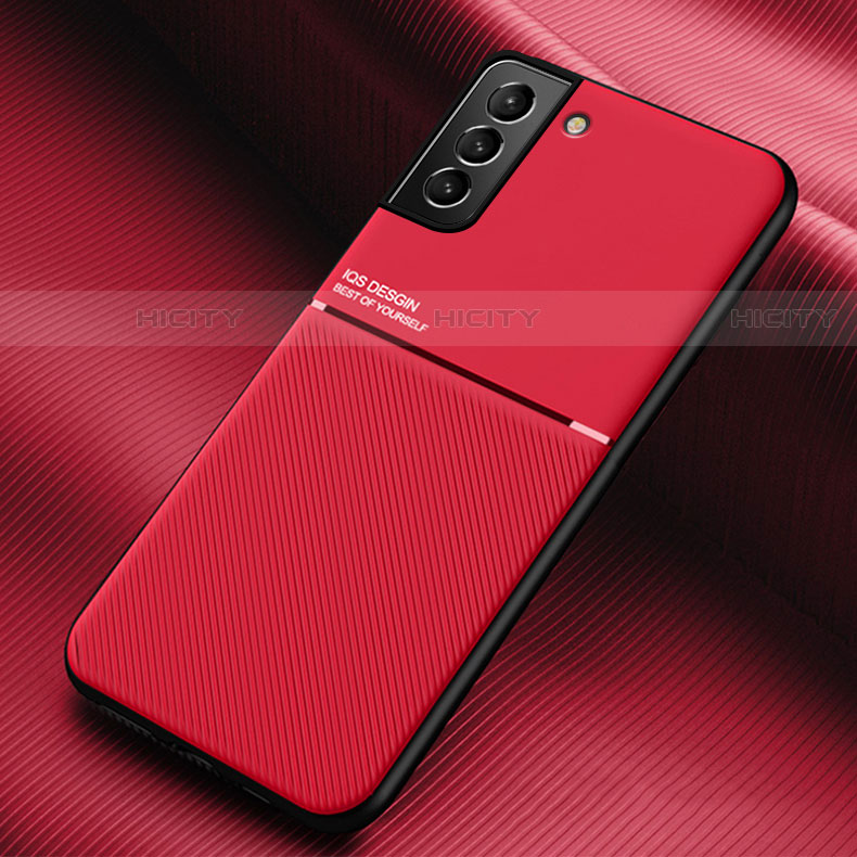 Funda Silicona Carcasa Ultrafina Goma con Magnetico para Samsung Galaxy S21 FE 5G Rojo