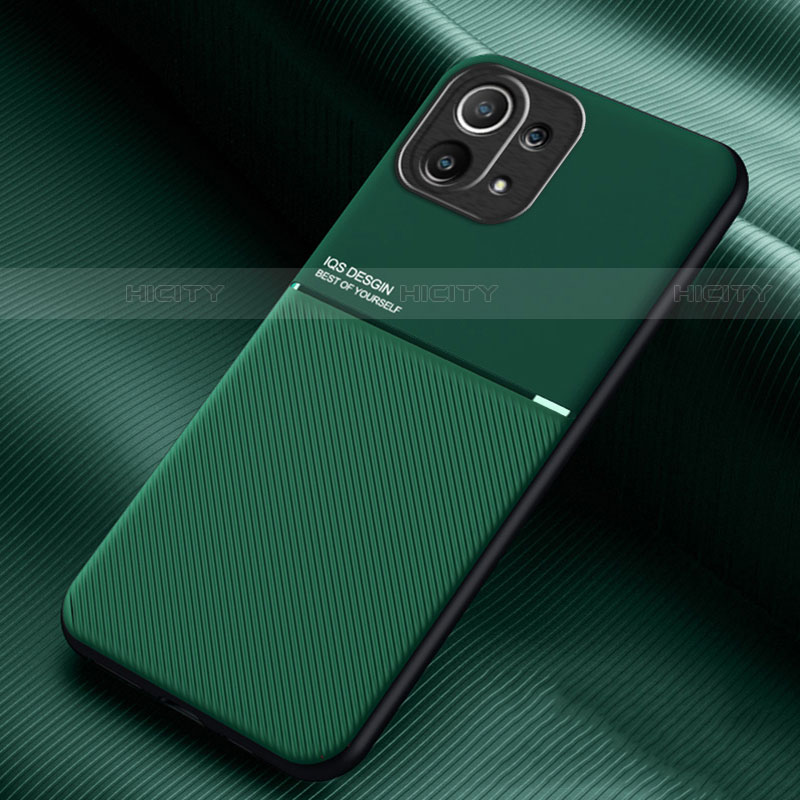 Funda Silicona Carcasa Ultrafina Goma con Magnetico para Xiaomi Mi 11 5G Verde