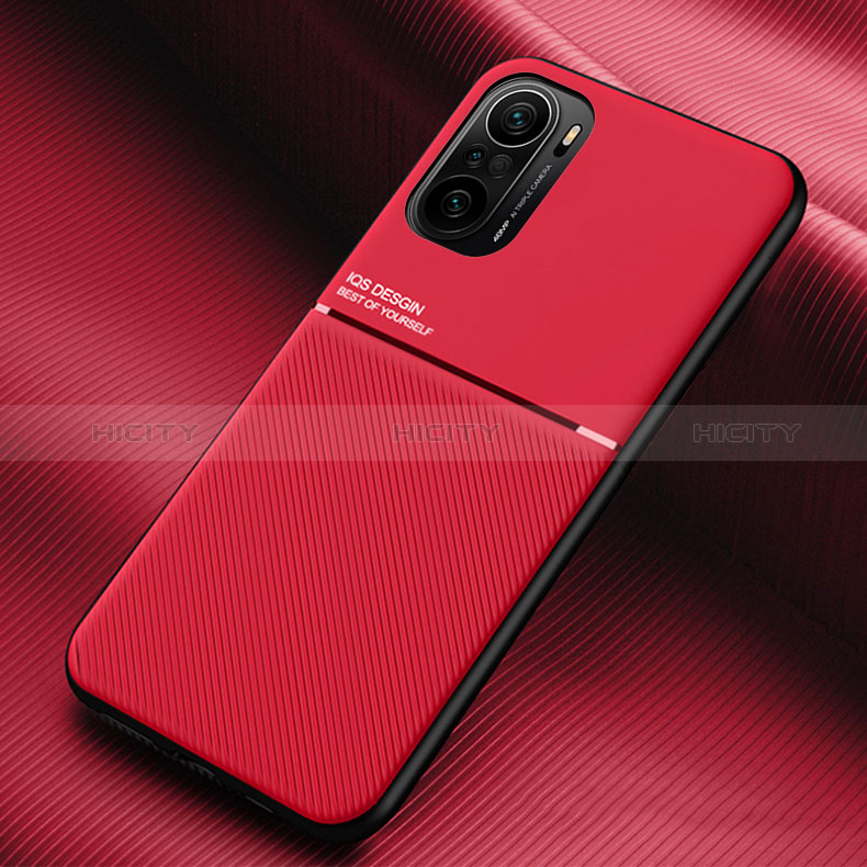 Funda Silicona Carcasa Ultrafina Goma con Magnetico para Xiaomi Mi 11i 5G Rojo