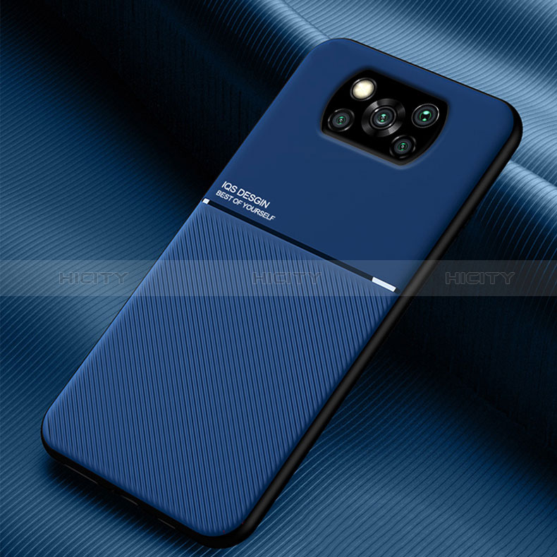 Funda Silicona Carcasa Ultrafina Goma con Magnetico para Xiaomi Poco X3 NFC Azul