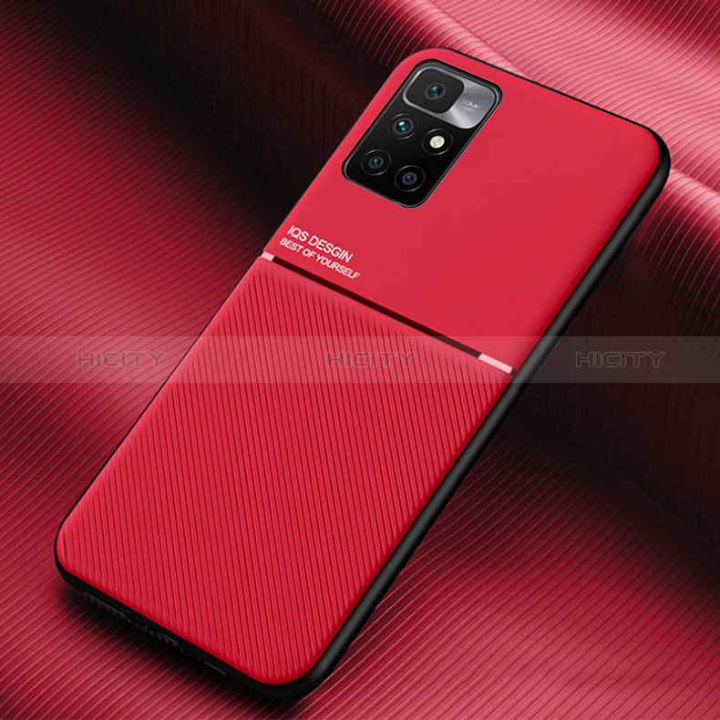 Funda Silicona Carcasa Ultrafina Goma con Magnetico para Xiaomi Redmi 10 4G Rojo