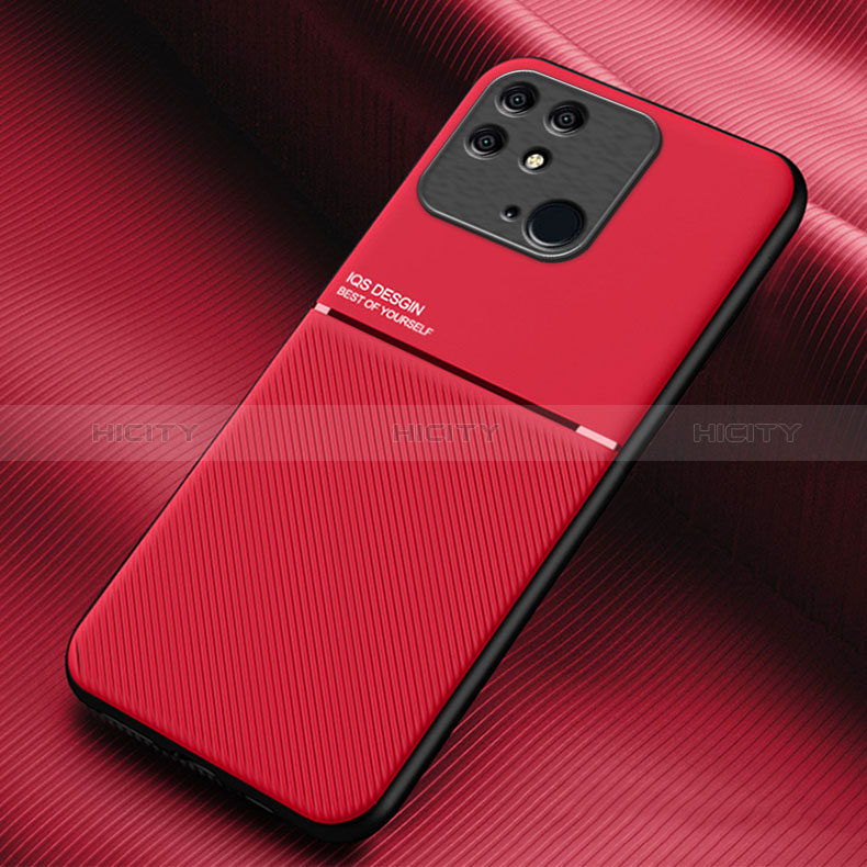 Funda Silicona Carcasa Ultrafina Goma con Magnetico para Xiaomi Redmi 10 Power Rojo