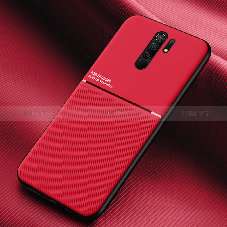 Funda Silicona Carcasa Ultrafina Goma con Magnetico para Xiaomi Redmi 9 Rojo